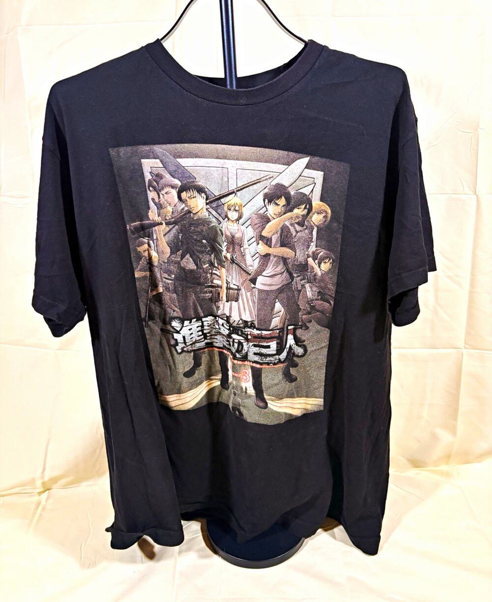 Attack On Titan Season 3 T-Shirt Mens XL Black Anime Graphic Manga